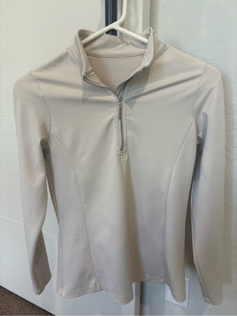 🐎🐎Womens Equstrian Fager Quarter-Zip Beige Long Sleeve Pullover 🐴🐴